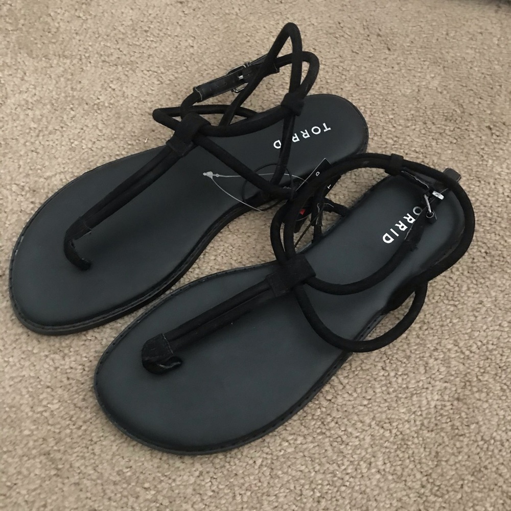 Torrid Black Strap Sandals
